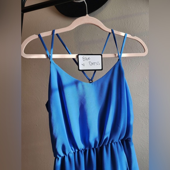 Spring blue short dress - Picture 1 of 4